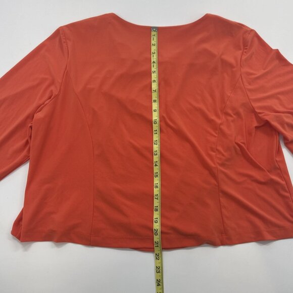 Julian Taylor Shrug Jacket Pleated Cardigan Womens 22W Orange Stretch Cropped - Picture 10 of 11